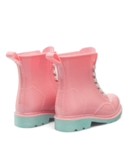 Plameniakovo ružové veselé detské gumáky