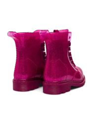 Ružové trblietavé detské gumáky