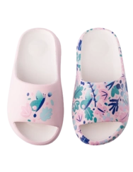 Veselé dětské chunky pantofle Listy a motýli