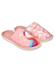 Vidám gyerek házi papucs Egyszarvú a felhőkben