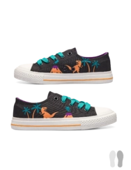 Chaussures en toile rigolotes pour enfants Dinosaures et volcans Chaussures en toile rigolotes pour enfants Dinosaures et volcans