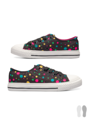 Kids' Canvas Shoes Neon Dots