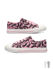 Veselé detské plátenné tenisky Ružové mačky