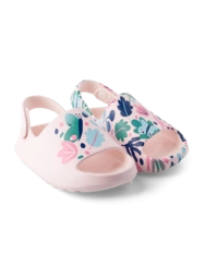 Veselé chunky sandále pro miminka Listy a motýli