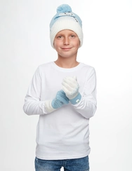 Veselá detská pletená čiapka Čas snehu