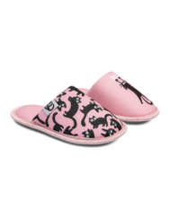 Chinelos alegres de criança Gatos Rosa