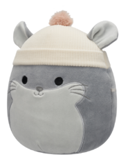 Squishmallows Camilo il cincillà grigio con berretto beige, 20 cm