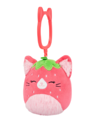 SQUISHMALLOWS Kulcstartó – Olma, az epres cica, 9 cm