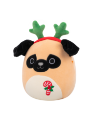 Squishmallows Prince il carlino marrone con pancia bianca, 20 cm