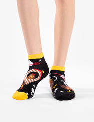 Весели детски къси чорапи Кокошка космонавт