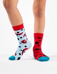 Chaussettes rigolotes pour enfants Coccinelles et points Chaussettes rigolotes pour enfants Coccinelles et points