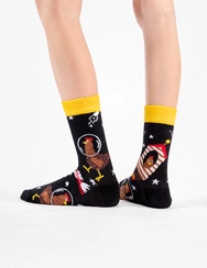 Veselé dětské ponožky Slepice kosmonautka