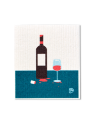 Konyhai szivacskendő 3 darabos szettben Egy üveg bor