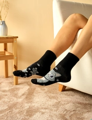 Anti-Stress lýtkové ponožky Sivá mačka