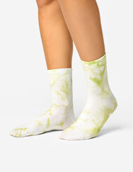 Calzini a metà polpaccio lime tie-dye