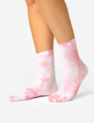 Calzini a metà polpaccio rosa tie-dye