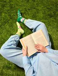 Veselé lýtkové ponožky Kvetinová záhrada