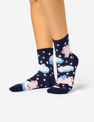 Весели дълги чорапи Прасенца в облаците