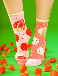Veselé lýtkové ponožky Sladké jahody