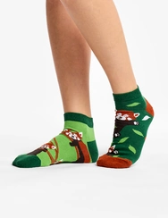 Veselé členkové ponožky Panda červená