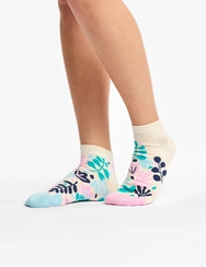 Veselé kotníkové ponožky Tyrkysové listy