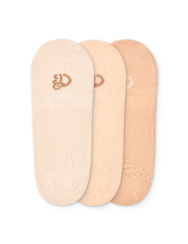 Памучни невидими чорапи, 3 чифта, класически бежови