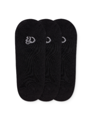 Памучни невидими чорапи, 3 чифта, класически черни