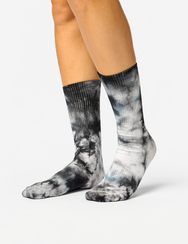 Calzini a coste nero tie-dye
