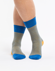 Blue & Yellow Pattern Socks