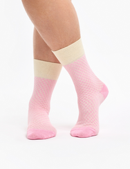 Жакардови чорапи в пастелно розово
