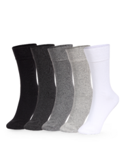 Meias Normais Pack de 5 Preto e Branco Clássicas