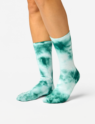 Calzini a coste smeraldo tye-dye