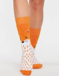 Veselé teplé ponožky Huňatá líška