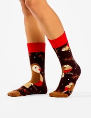 Veselé teplé ponožky Vtáčik na konári