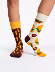 Vidám zokni Hamburger és sült krumpli