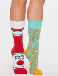 Chaussettes rigolotes Frites et ketchup