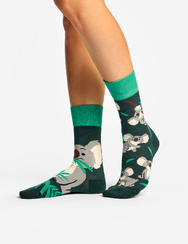 Vidám zokni Koala és levelek