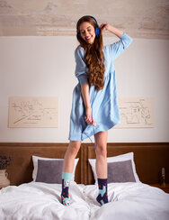 Весели чорапи Лама и сърца