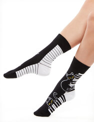 Vidám zokni Macska és zongora