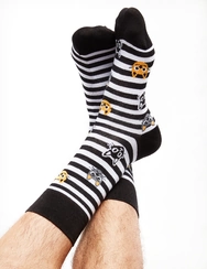 Veselé ponožky Mačky a pruhy
