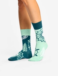 Veselé ponožky Mandala a listy