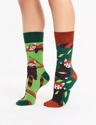 Veselé ponožky Panda červená