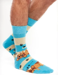 Chaussettes rigolotes Chiens et rayures