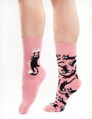 Veselé ponožky Ružové mačky