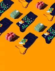 Chaussettes rigolotes Chat de Noël