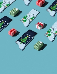 Chaussettes rigolotes Arbre de Noël & neige