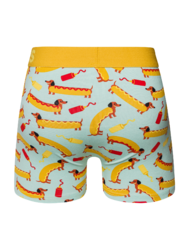 Vidám férfi bokszeralsó Hotdog