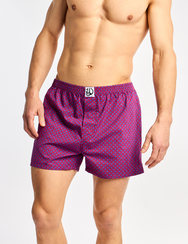 Kék-magenta mintás férfi alsónadrág