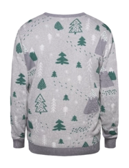 Veselý zimní svetr Šedý les
