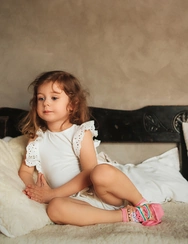 Veselé detské členkové ponožky Mačka s melónom